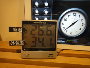【緑風の家】室内外温度計